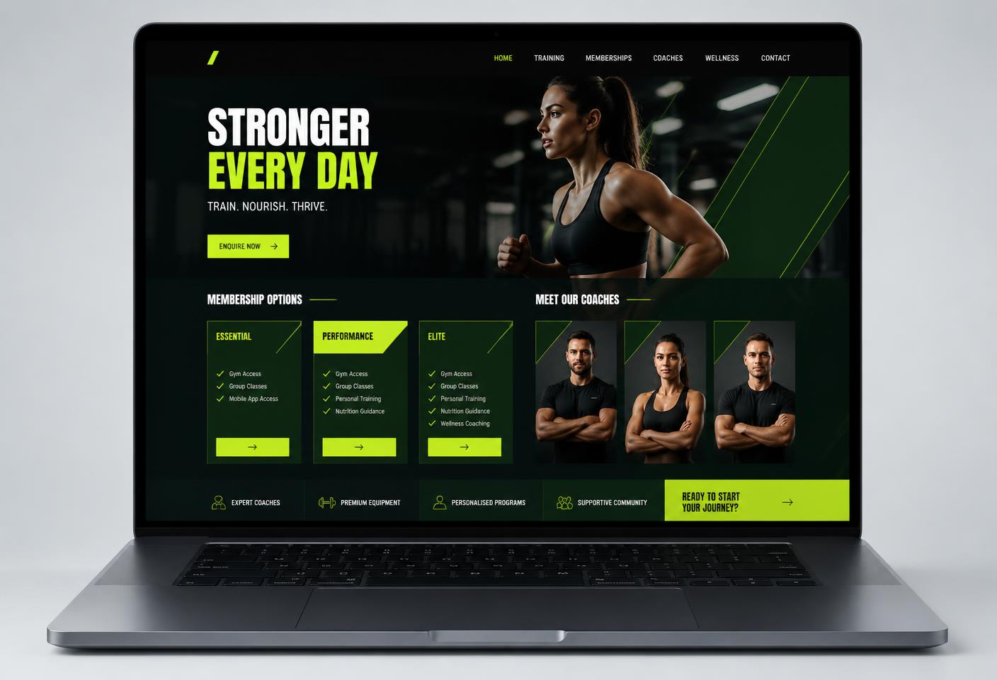 Wellness Hub Fitness & Wellness desktop website preview